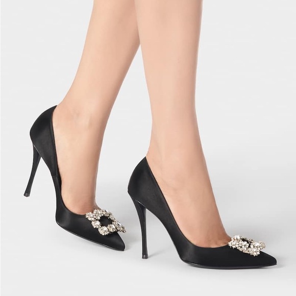 Roger Vivier Strass Buckle Pumps in Satin - Picture 1 of 14